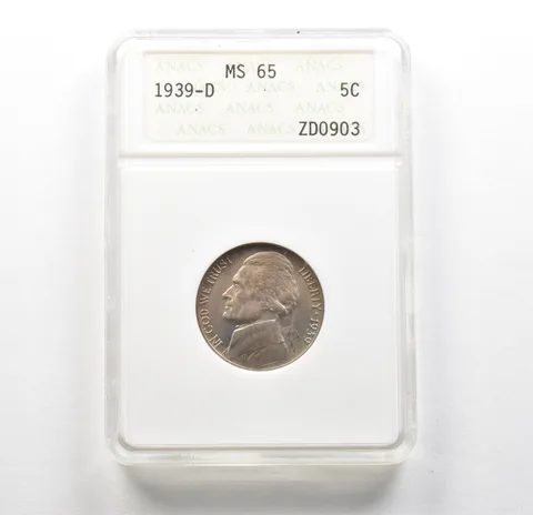 1939-D Jefferson Nickel MS65 ANACS *6194