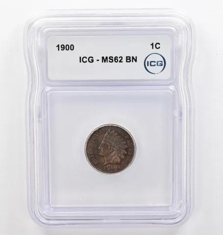 1900 Indian Head Cent MS62 BN ICG Beautiful Tone *0358