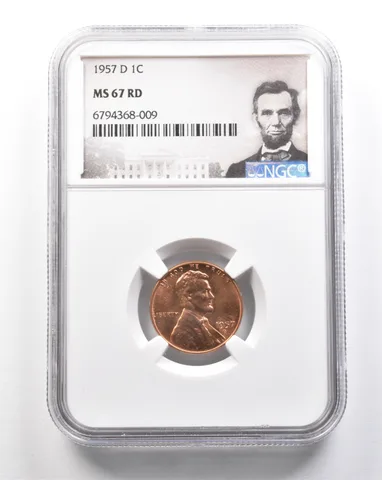 1957-D Lincoln Wheat Cent MS67 RD NGC *7505
