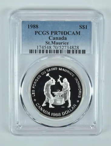 1988 Canada 1 Dollar Silver St Maurice PR70 DCAM PCGS