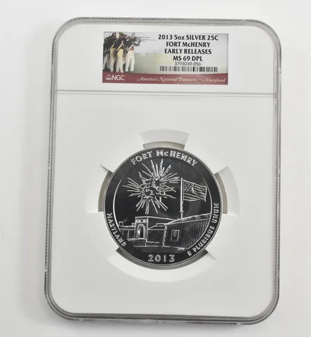 2013 5 Oz Silver Quarter America The Beautiful Fort McHenry MS69 DPL NGC *1626