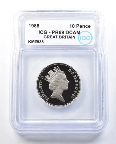 1988 Great Britain 10 Pence KM#938 PR69 DCAM ICG *8982