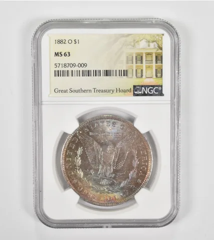 MS63 1882-O Morgan Silver Dollar Great Southern Treasury Hoard Graded NGC a1418