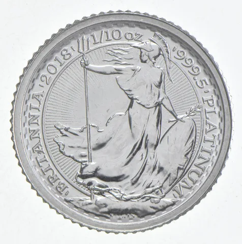 Random Date Great Britain 10 Pound Platinum Britannia 1/10 Oz Platinum