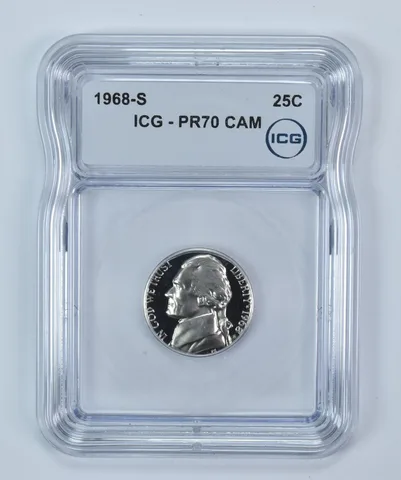 1968-S Jefferson Nickel PR70 CAM ICG