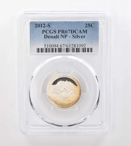 2012-S ATB Quarter Denali Silver PR67 DCAM PCGS Peripheral Tone *0958