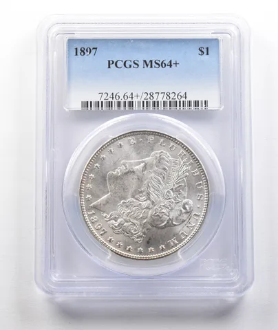 1897 Morgan Silver Dollar MS64+ PCGS a1583