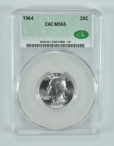 1964 Washington Quarter MS65 CAC CACg