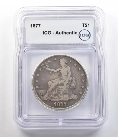 1877 Seated Liberty Trade Dollar Authentic ICG *4728