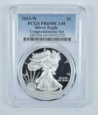 2013-W American Silver Eagle Congratulations Set PR69 DCAM PCGS Blue Label