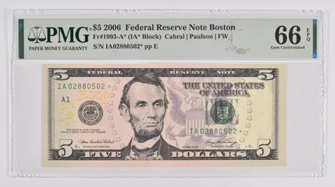 $5 Star * Error Replacement 2006 FRN FR-1993-A * PMG 66 Boston EPQ