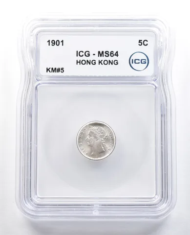 1901 Hong Kong 5 Cents KM#5 MS64 ICG *4861
