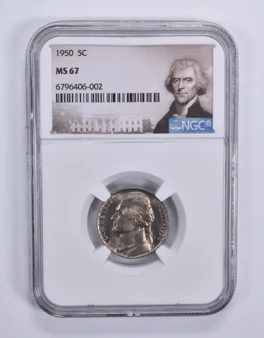 1950 Jefferson Nickel 5c MS67 NGC Special Label