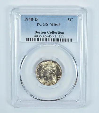 1948-D Jefferson Nickel Boston Collection MS65 PCGS Blue Label