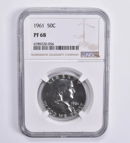 1961 Franklin Half Dollar 50c PF68 NGC Brown Lbl