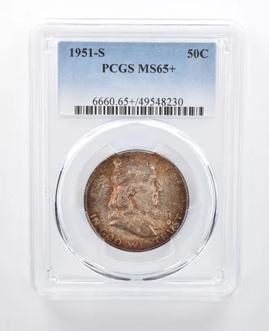 1951-S Franklin Half Dollar MS65+ PCGS Beautiful Tone *8040
