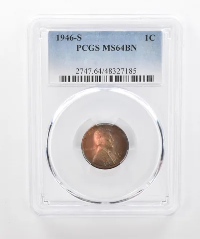 1946-S Lincoln Wheat Cent MS64 BN PCGS Beautiful Tone *2996