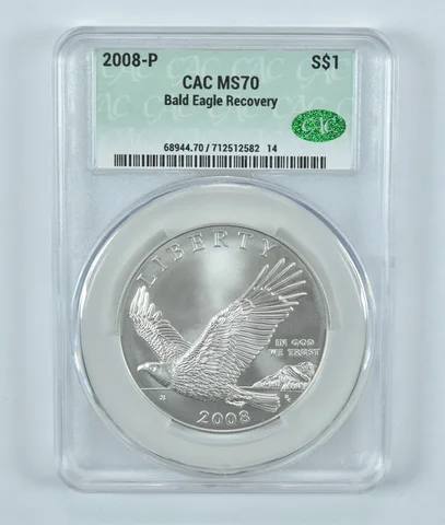 2008-P Bald Eagle Commemorative Silver Dollar MS70 CAC CACg