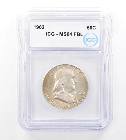 1962 Franklin Half Dollar MS64 FBL ICG Beautiful Tone *1645