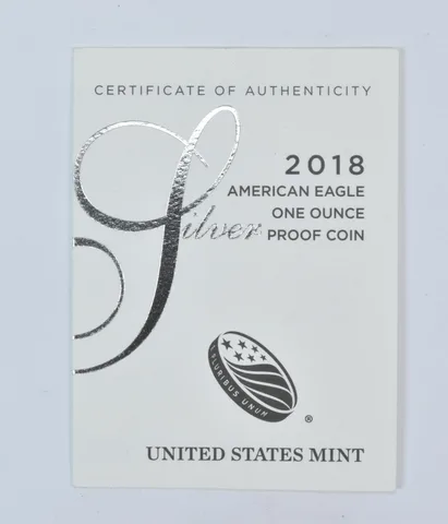 COA 2018-W American Silver Eagle Proof