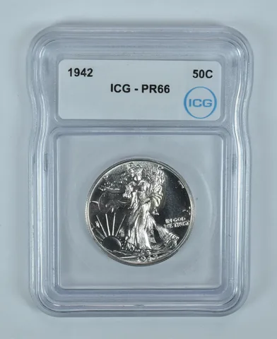 1942 Walking Liberty Half Dollar PR66 ICG