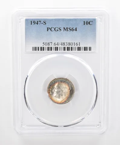 1947-S Roosevelt Dime MS64 PCGS Beautiful Tone *2715