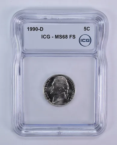 1990-D Jefferson Nickel MS68 FS ICG