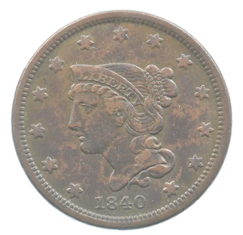 1840 Braided Hair Large Cent Small Date *9411