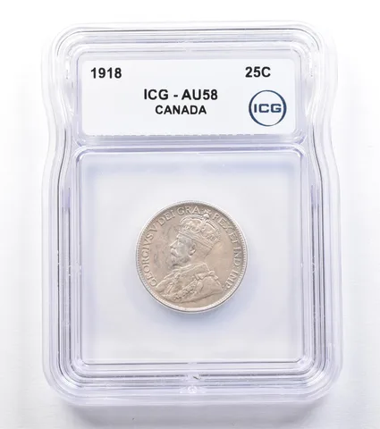 1918 Canada 25 Cents AU58 ICG *1812