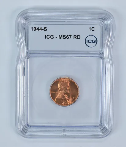 1944-S Lincoln Wheat Cent MS67 RD ICG