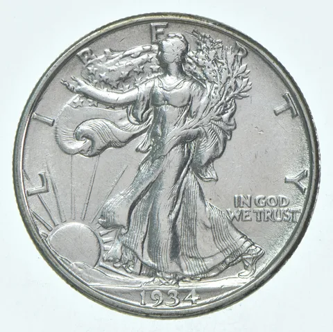 BU 1934-D Walking Liberty Half Dollar Uncirculated 90% Silver
