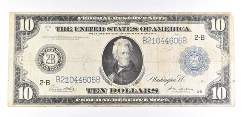 1914 $10 New York NY FR N Blue Seal Large Note FR 911 A a5035