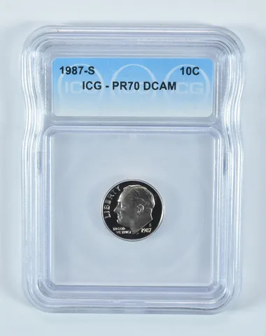 1987-S Roosevelt Dime PR70 DCAM ICG