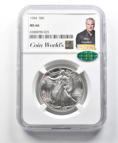 1944 Walking Liberty Half Dollar Miles Standish MS66 NGC CAC *8556