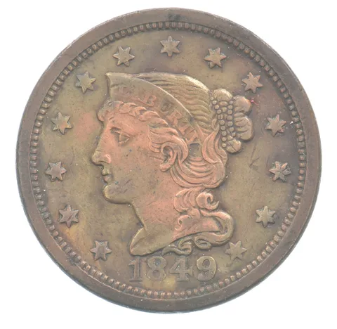 1849 Braided Hair Large Cent Beautiful Tone *0354