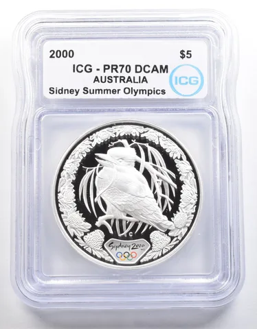 2000 Australia 5 Dollars Sydney Summer Olympics Kookaburra PR70 DCAM ICG a4044