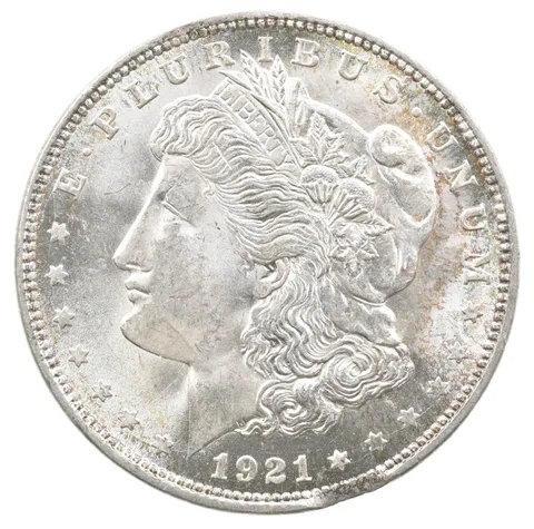 1921 Morgan Silver Dollar Clipped Planchet ERROR *6691