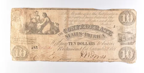 1861 $10 Confederate States Of America Note T28 a7279