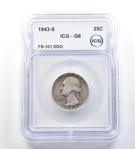 1943-S Washington Quarter FS-101 DDO G6 ICG *0545