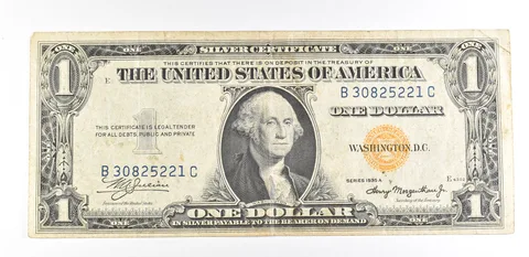 1935 A $1 Silver Certificate North Africa Yellow Seal Fr#2309 WWII *9349
