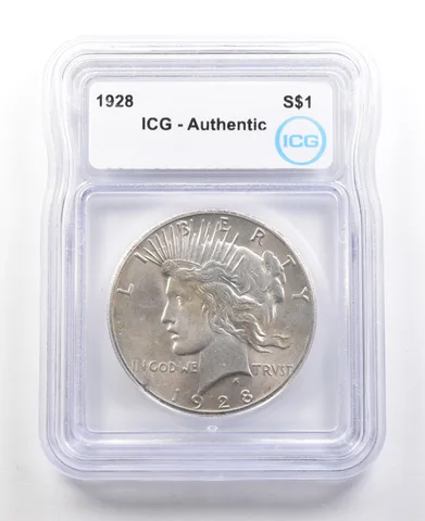1928 Peace Silver Dollar Authentic ICG *3583