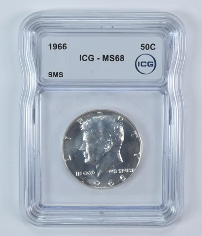 1966 Kennedy Half Dollar SMS MS68 ICG