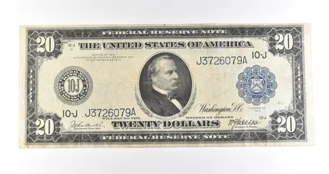 1914 $20 Kansas City MO FRN Large Note Blue Seal *0443