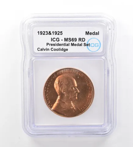 (1923&1925) Presidential Medal Set Coolidge MS69 RD ICG Peripheral Tone a1987