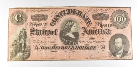 1864 $100 Confederate States Of America T-65 Large Note a8600