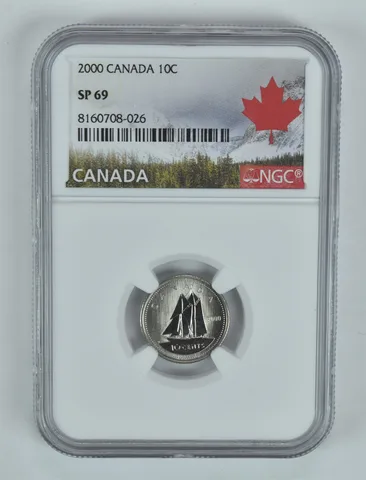 2000 Canada 10 Cents Bluenose SP69 NGC Canada Label