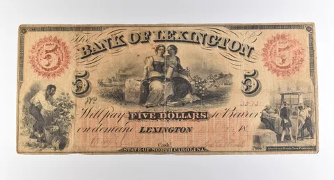 1864 $5 Lexington NC Bank Of Lexington Obsolete Note *3834
