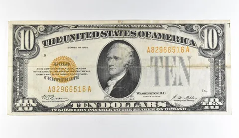 1928 $10 Gold Certificate Yellow Seal *1695