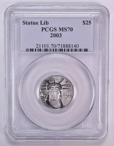 2003 $25 American Platinum Eagle 1/4 Oz Platinum MS70 PCGS