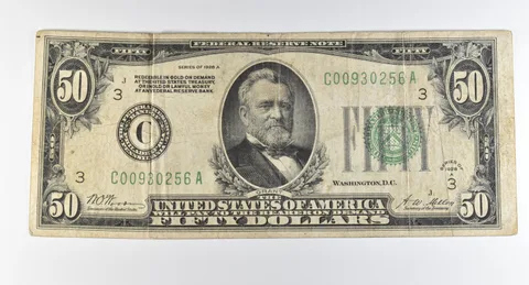 1928 A $50 Philadelphia PA FRN Green Seal Gold Certificate *0345